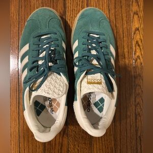 Adidas Green and Cream Classic Sneakers